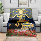 Personalised Cowboys Rugby ANZAC Day Blanket Last Post Poppy We Will Remember Them