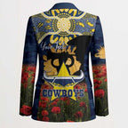 Personalised Cowboys Rugby ANZAC Day Blazer Last Post Poppy We Will Remember Them