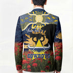 Personalised Cowboys Rugby ANZAC Day Blazer Last Post Poppy We Will Remember Them