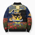Personalised Cowboys Rugby ANZAC Day Bomber Puffer Jacket Last Post Poppy We Will Remember Them