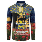 Personalised Cowboys Rugby ANZAC Day Button Sweatshirt Last Post Poppy We Will Remember Them
