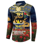 Personalised Cowboys Rugby ANZAC Day Button Sweatshirt Last Post Poppy We Will Remember Them