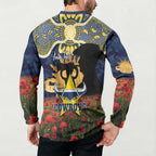 Personalised Cowboys Rugby ANZAC Day Button Sweatshirt Last Post Poppy We Will Remember Them