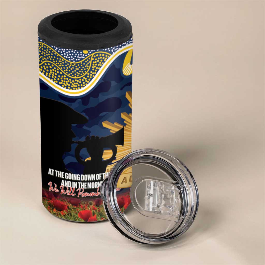Personalised Cowboys Rugby ANZAC Day 4 in 1 Can Cooler Tumbler Last Post Poppy We Will Remember Them