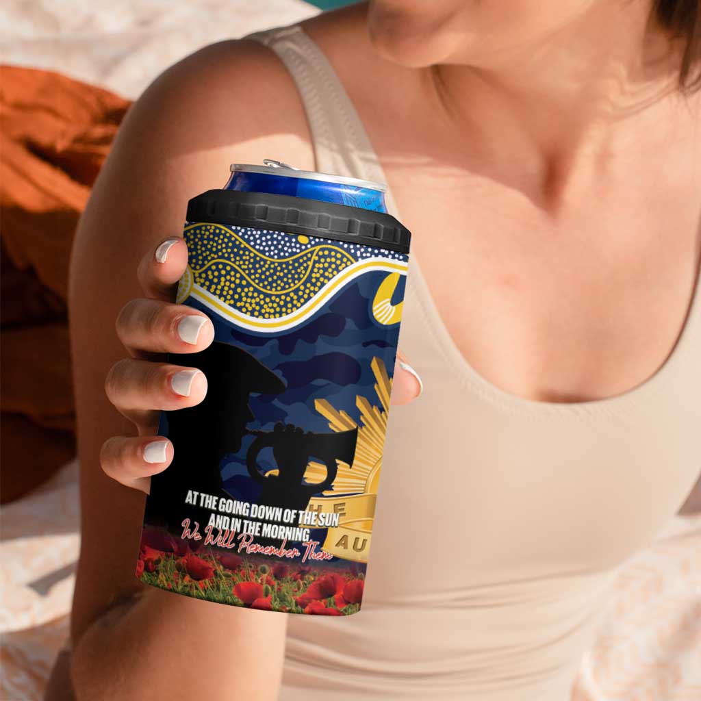 Personalised Cowboys Rugby ANZAC Day 4 in 1 Can Cooler Tumbler Last Post Poppy We Will Remember Them