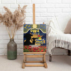Personalised Cowboys Rugby ANZAC Day Canvas Wall Art Last Post Poppy We Will Remember Them