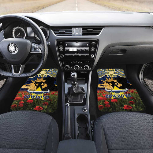 Personalised Cowboys Rugby ANZAC Day Car Mats Last Post Poppy We Will Remember Them