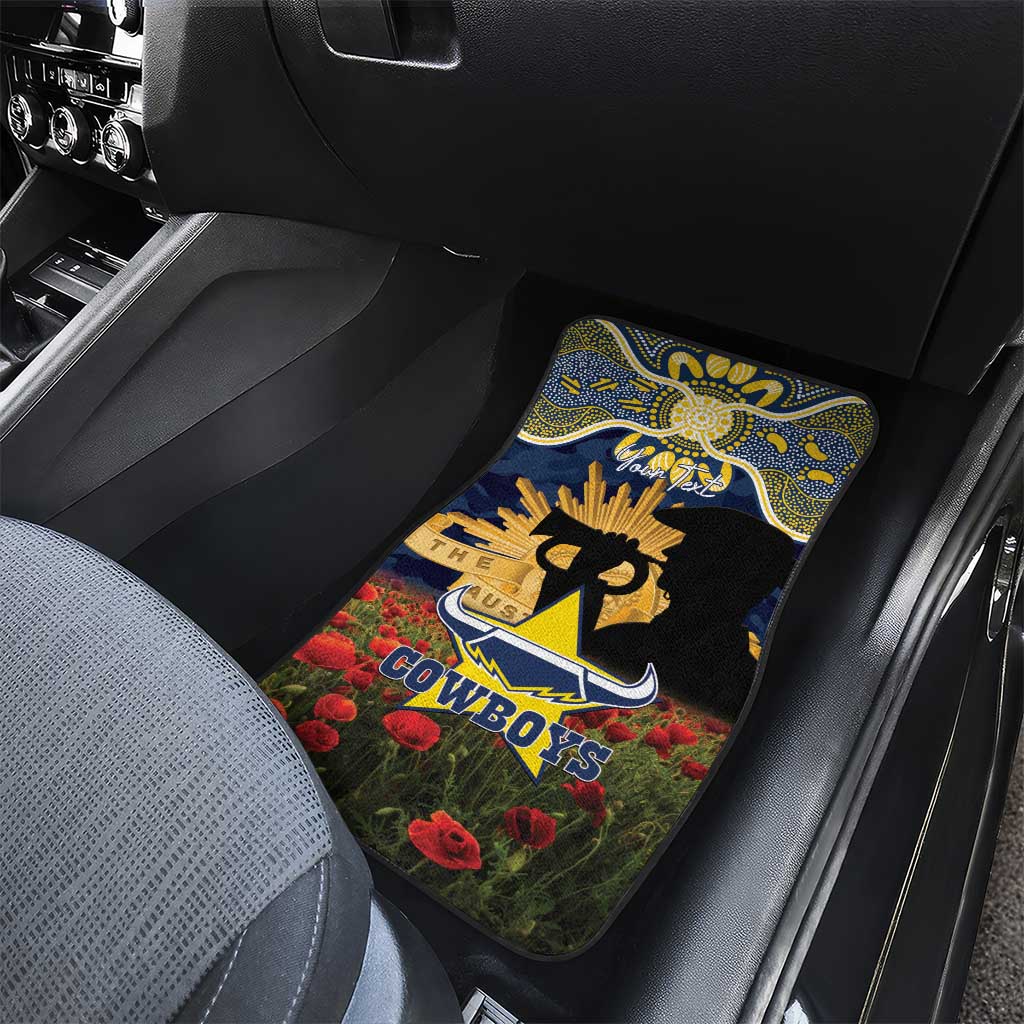 Personalised Cowboys Rugby ANZAC Day Car Mats Last Post Poppy We Will Remember Them