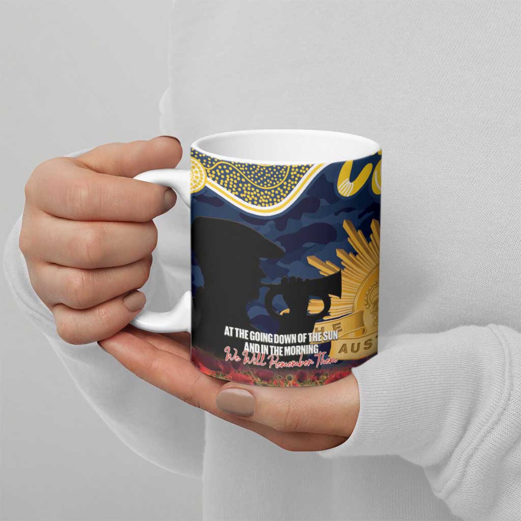 Personalised Cowboys Rugby ANZAC Day Ceramic Mug Last Post Poppy We Will Remember Them