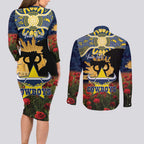 Personalised Cowboys Rugby ANZAC Day Couples Matching Long Sleeve Bodycon Dress and Long Sleeve Button Shirt Last Post Poppy We Will Remember Them