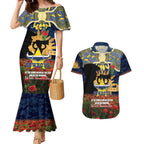 Personalised Cowboys Rugby ANZAC Day Couples Matching Mermaid Dress and Hawaiian Shirt Last Post Poppy We Will Remember Them