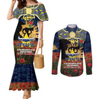 Personalised Cowboys Rugby ANZAC Day Couples Matching Mermaid Dress and Long Sleeve Button Shirt Last Post Poppy We Will Remember Them