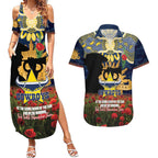 Personalised Cowboys Rugby ANZAC Day Couples Matching Summer Maxi Dress and Hawaiian Shirt Last Post Poppy We Will Remember Them