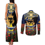 Personalised Cowboys Rugby ANZAC Day Couples Matching Tank Maxi Dress and Long Sleeve Button Shirt Last Post Poppy We Will Remember Them