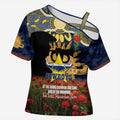 Personalised Cowboys Rugby ANZAC Day Cross Shoulder Shirt Last Post Poppy We Will Remember Them