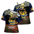 Personalised Cowboys Rugby ANZAC Day Cross Shoulder Shirt Last Post Poppy We Will Remember Them