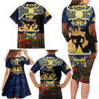 Personalised Cowboys Rugby ANZAC Day Family Matching Long Sleeve Bodycon Dress and Hawaiian Shirt Last Post Poppy We Will Remember Them