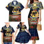 Personalised Cowboys Rugby ANZAC Day Family Matching Mermaid Dress and Hawaiian Shirt Last Post Poppy We Will Remember Them
