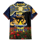 Personalised Cowboys Rugby ANZAC Day Family Matching Puletasi and Hawaiian Shirt Last Post Poppy We Will Remember Them