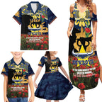 Personalised Cowboys Rugby ANZAC Day Family Matching Summer Maxi Dress and Hawaiian Shirt Last Post Poppy We Will Remember Them