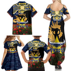 Personalised Cowboys Rugby ANZAC Day Family Matching Summer Maxi Dress and Hawaiian Shirt Last Post Poppy We Will Remember Them