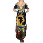 Personalised Cowboys Rugby ANZAC Day Family Matching Summer Maxi Dress and Hawaiian Shirt Last Post Poppy We Will Remember Them