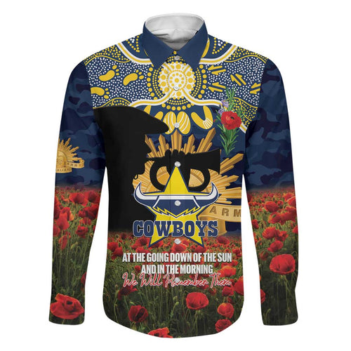 Personalised Cowboys Rugby ANZAC Day Family Matching Tank Maxi Dress and Hawaiian Shirt Last Post Poppy We Will Remember Them