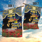 Personalised Cowboys Rugby ANZAC Day Garden Flag Last Post Poppy We Will Remember Them