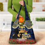 Personalised Cowboys Rugby ANZAC Day Grocery Bag Last Post Poppy We Will Remember Them