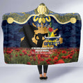 Personalised Cowboys Rugby ANZAC Day Hooded Blanket Last Post Poppy We Will Remember Them