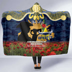 Personalised Cowboys Rugby ANZAC Day Hooded Blanket Last Post Poppy We Will Remember Them