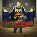Personalised Cowboys Rugby ANZAC Day Hooded Blanket Last Post Poppy We Will Remember Them