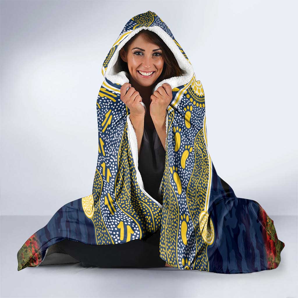 Personalised Cowboys Rugby ANZAC Day Hooded Blanket Last Post Poppy We Will Remember Them
