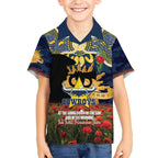 Personalised Cowboys Rugby ANZAC Day Kid Hawaiian Shirt Last Post Poppy We Will Remember Them