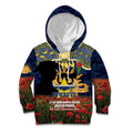 Personalised Cowboys Rugby ANZAC Day Kid Hoodie Last Post Poppy We Will Remember Them