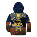 Personalised Cowboys Rugby ANZAC Day Kid Hoodie Last Post Poppy We Will Remember Them