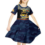 Personalised Cowboys Rugby ANZAC Day Kid Short Sleeve Dress Last Post Poppy We Will Remember Them
