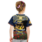 Personalised Cowboys Rugby ANZAC Day Kid T Shirt Last Post Poppy We Will Remember Them