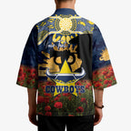 Personalised Cowboys Rugby ANZAC Day Kimono Last Post Poppy We Will Remember Them