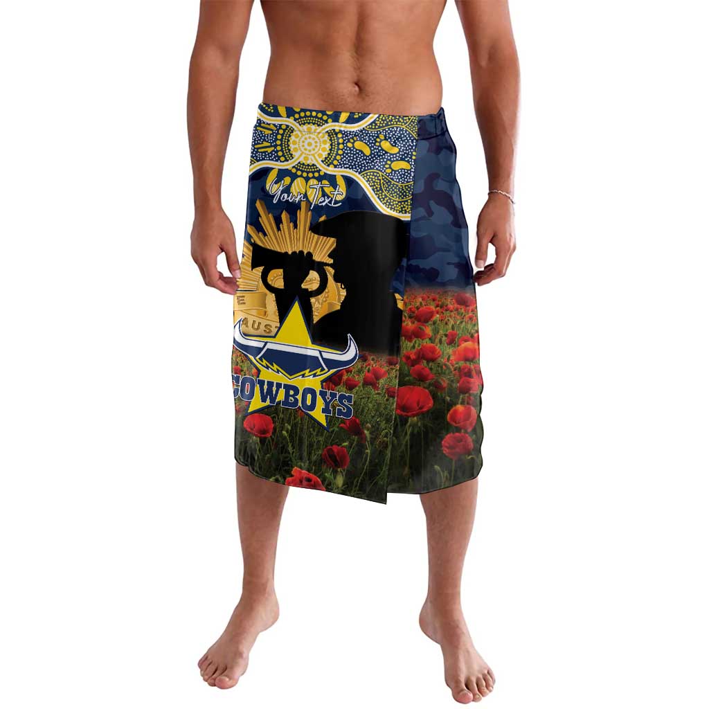 Personalised Cowboys Rugby ANZAC Day Lavalava Last Post Poppy We Will Remember Them
