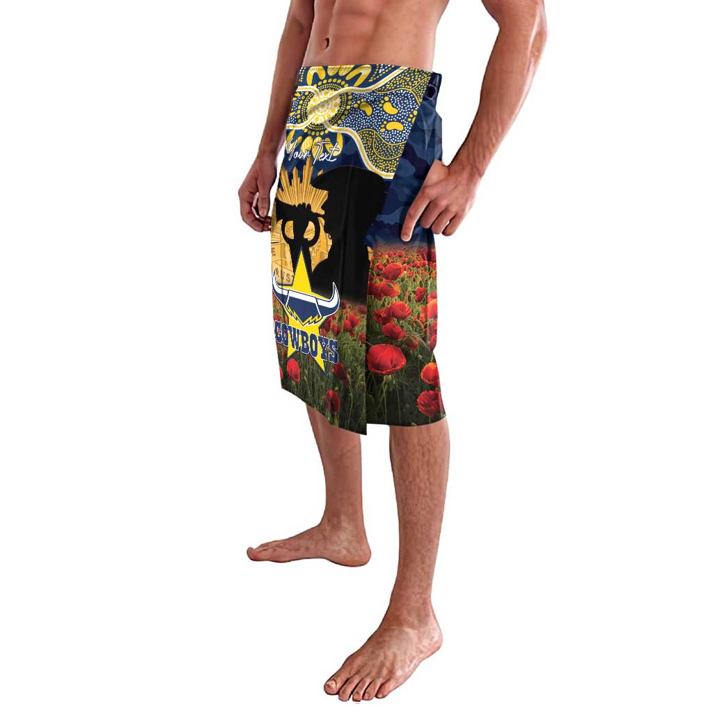 Personalised Cowboys Rugby ANZAC Day Lavalava Last Post Poppy We Will Remember Them