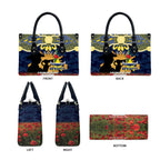 Personalised Cowboys Rugby ANZAC Day Leather Bag Last Post Poppy We Will Remember Them