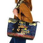 Personalised Cowboys Rugby ANZAC Day Leather Tote Bag Last Post Poppy We Will Remember Them