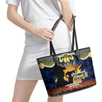 Personalised Cowboys Rugby ANZAC Day Leather Tote Bag Last Post Poppy We Will Remember Them