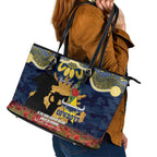 Personalised Cowboys Rugby ANZAC Day Leather Tote Bag Last Post Poppy We Will Remember Them