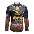 Personalised Cowboys Rugby ANZAC Day Long Sleeve Button Shirt Last Post Poppy We Will Remember Them