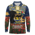 Personalised Cowboys Rugby ANZAC Day Long Sleeve Polo Shirt Last Post Poppy We Will Remember Them