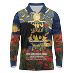Personalised Cowboys Rugby ANZAC Day Long Sleeve Polo Shirt Last Post Poppy We Will Remember Them