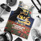 Personalised Cowboys Rugby ANZAC Day Men Tank Top Last Post Poppy We Will Remember Them