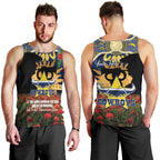 Personalised Cowboys Rugby ANZAC Day Men Tank Top Last Post Poppy We Will Remember Them